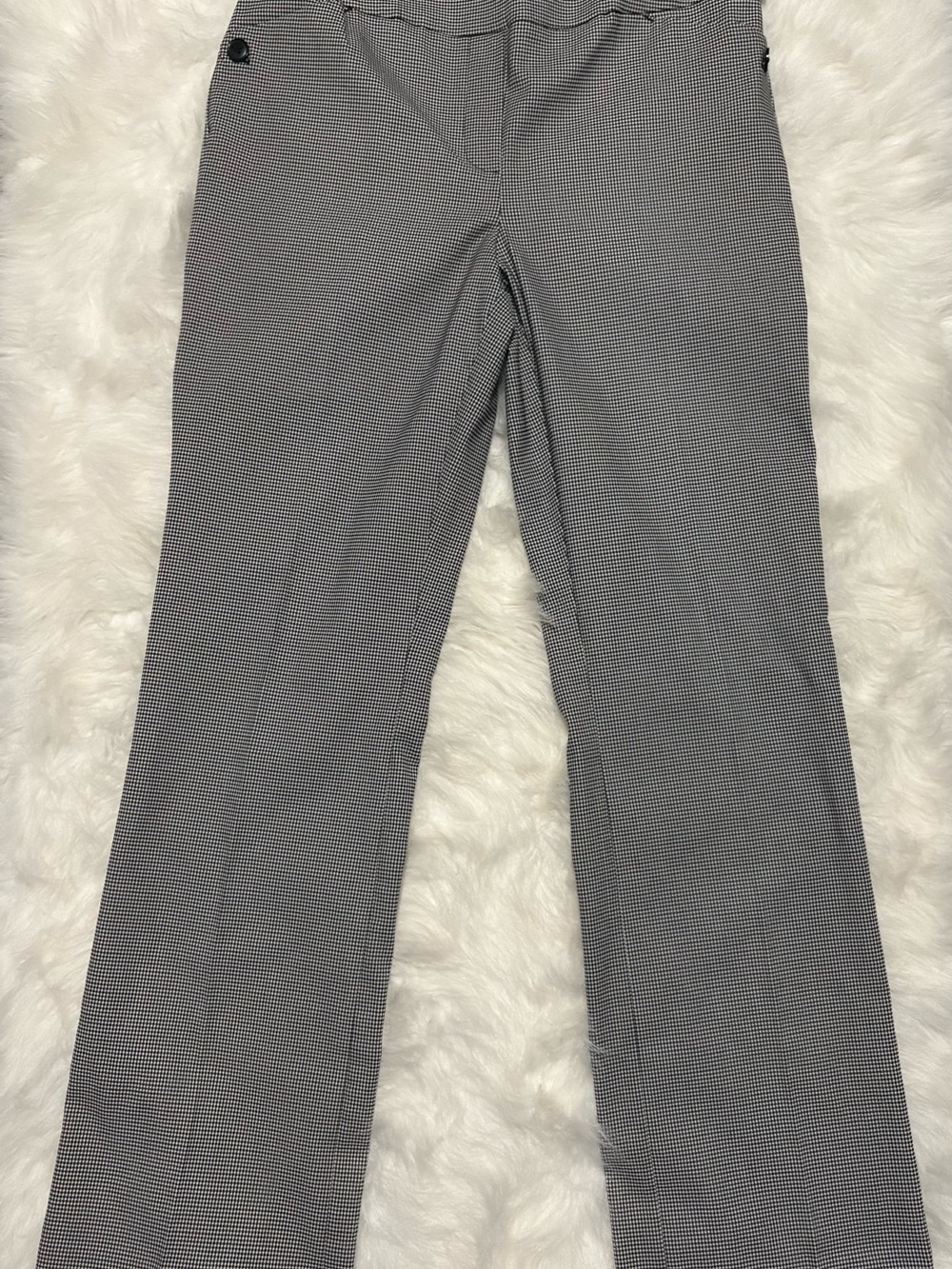 Tailored Black & White Houndstooth Dress Pants